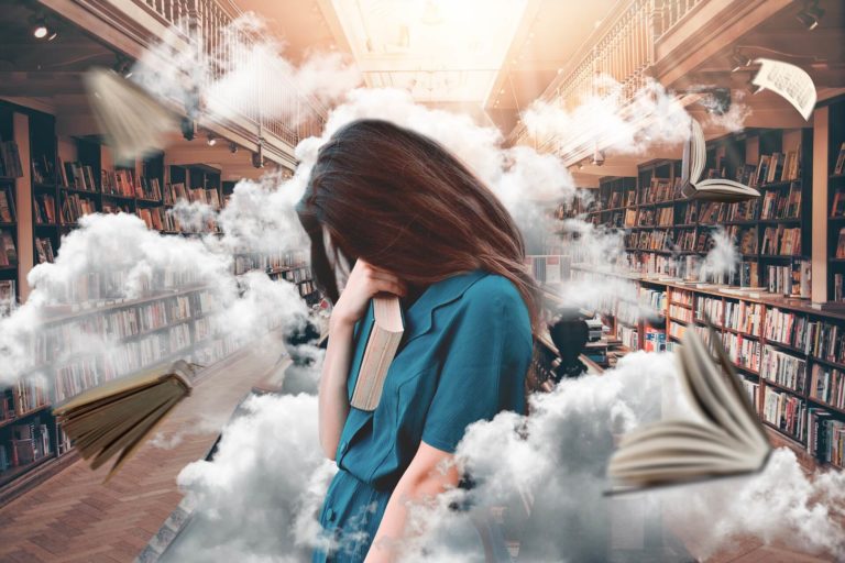 Stress Management in the Workplace: 10 Ways to Deal With - Online Training Academy Stressed woman in a library